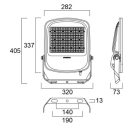 Sylvania 0056715 Kalani IP66 21KLM 840 ASYM kültéri LED fényvető aszimmetrikus 4000K semleges fehér