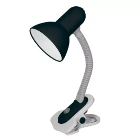   Kanlux 7151 SUZI HR-60-B asztali lámpa fekete csíptetős E27 cserélhető fényforrással