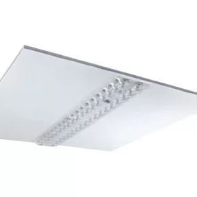   LP418ED Beghelli Lens Panel; 25W; 3400lm; 4000K; UGR<19; CRI>90; IP40; IK05; álmennyezetbe/közvetlenül mennyezetre/függesztve szerelhető; 595x595mm LED Panel